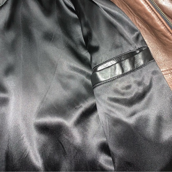 REED BROWN AND BLACK LEATHER JACKET - Picture 5 of 8